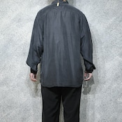 design double pocket black silk shirt