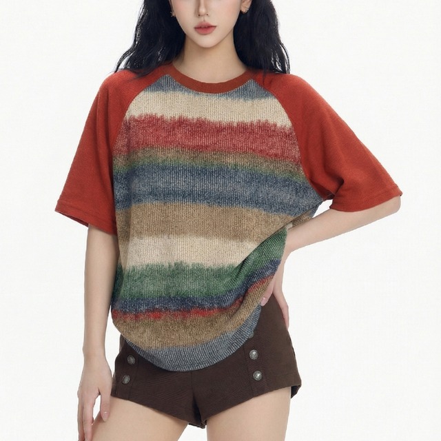 colorful raglan short-sleeved tee　カラフルラグラン半袖ティー　J1860