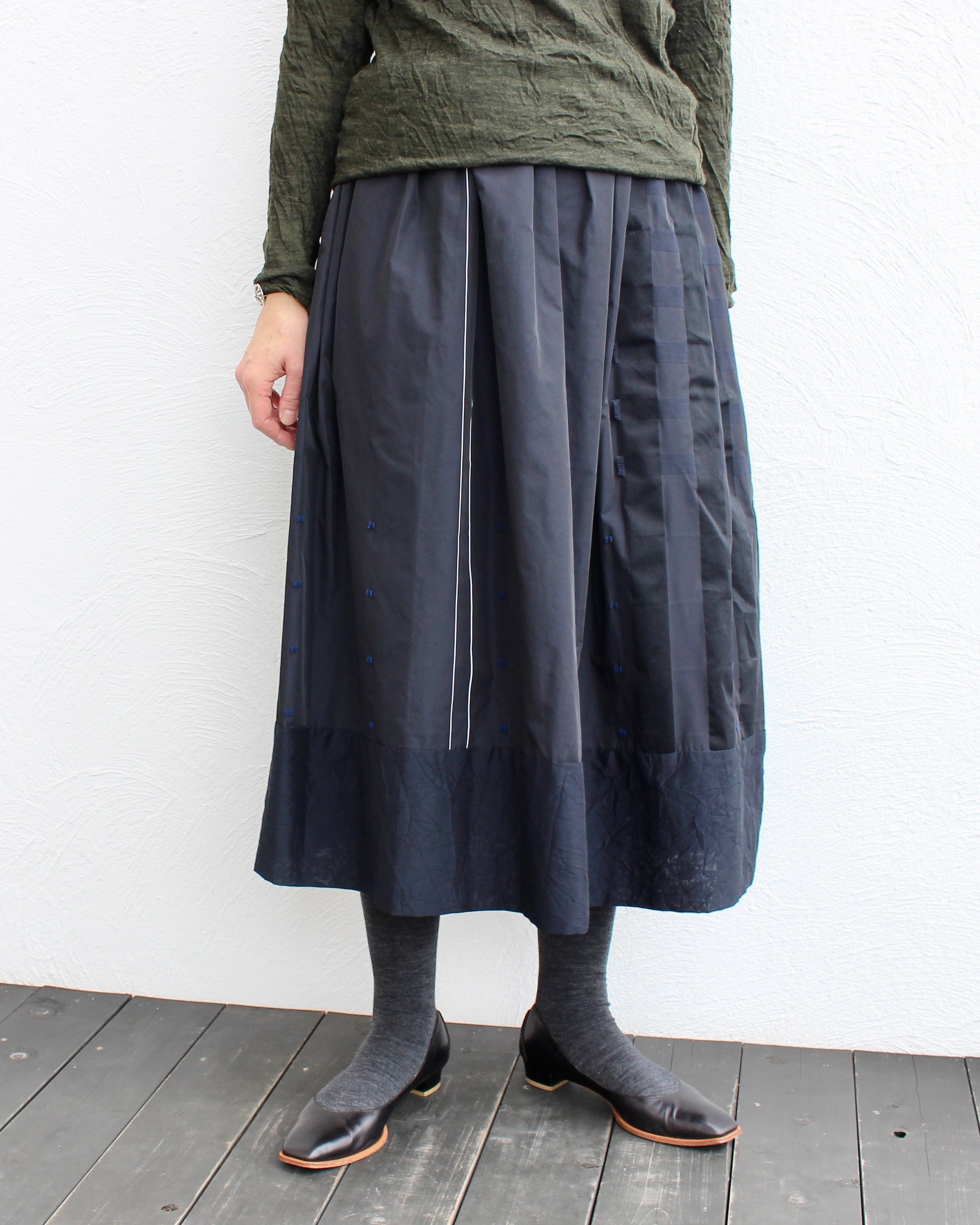 KEIHayamaPLUS/jacquard stripe skirt