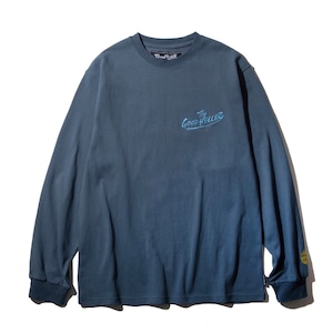 GOODHELLER " LOGO EMBROIDERY L/S TSHIRT " BLUE