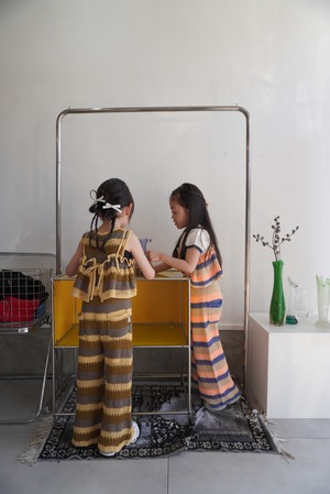 【&pal】SUKASHIAMI boarder pants/4color