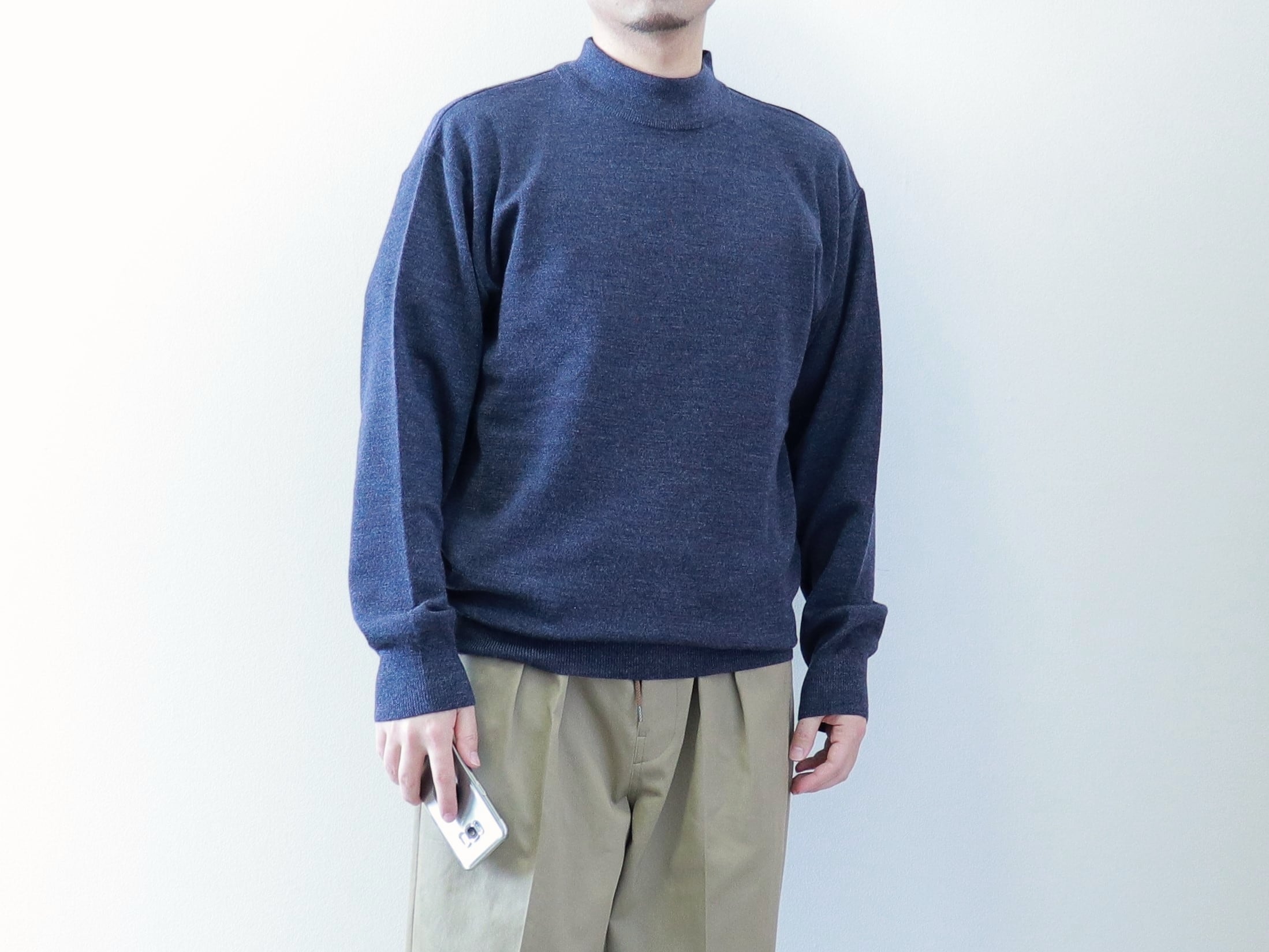 LiSS / washable mockneck knit - 杢navy リス / ウォッシャブル