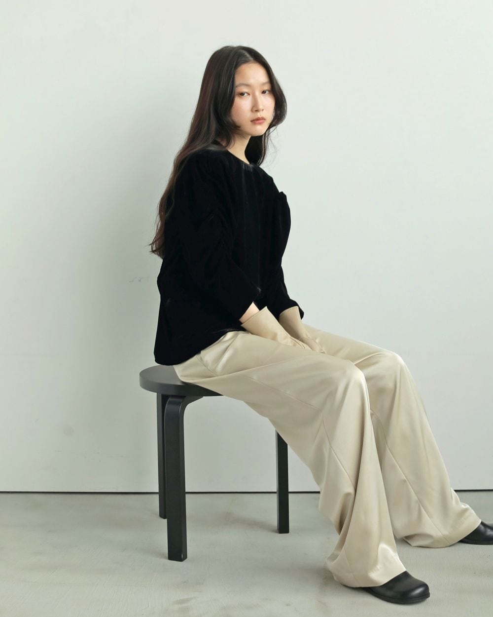 anuke 】Velour Gather Blouse | valance 福井｜レディース セレクト