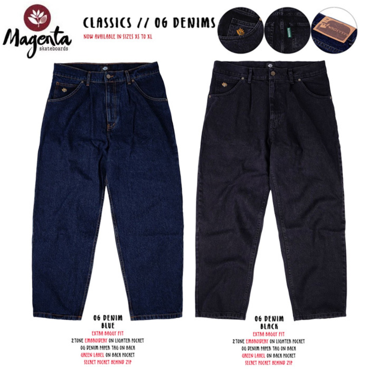 MAGENTA FA22 OG PANTS DENIM BLUE BLACK マゼンタ デニム パンツ 