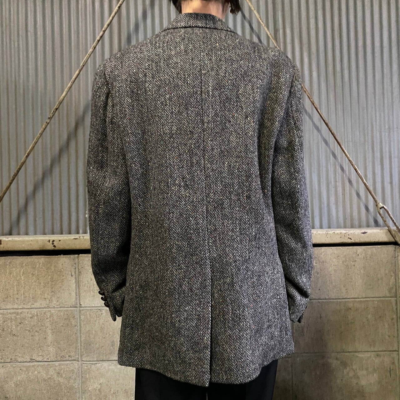 80〜90年代 HARRIS TWEED ハリスツイード ウールテーラードジャケット ヘリンボーン メンズM相当 古着 80s 90s ビンテージ  ヴィンテージ 【ブルゾン・ジャケット】【cs2212-10a】 | cave 古着屋【公式】古着通販サイト