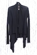 【名作】Rick Owens リックオウエンス メンズ 12SS NASKA期 薄手 ドレープ ニット 変形 ウール 長袖 カーディガン S黒◆ NASKA期のアイコン