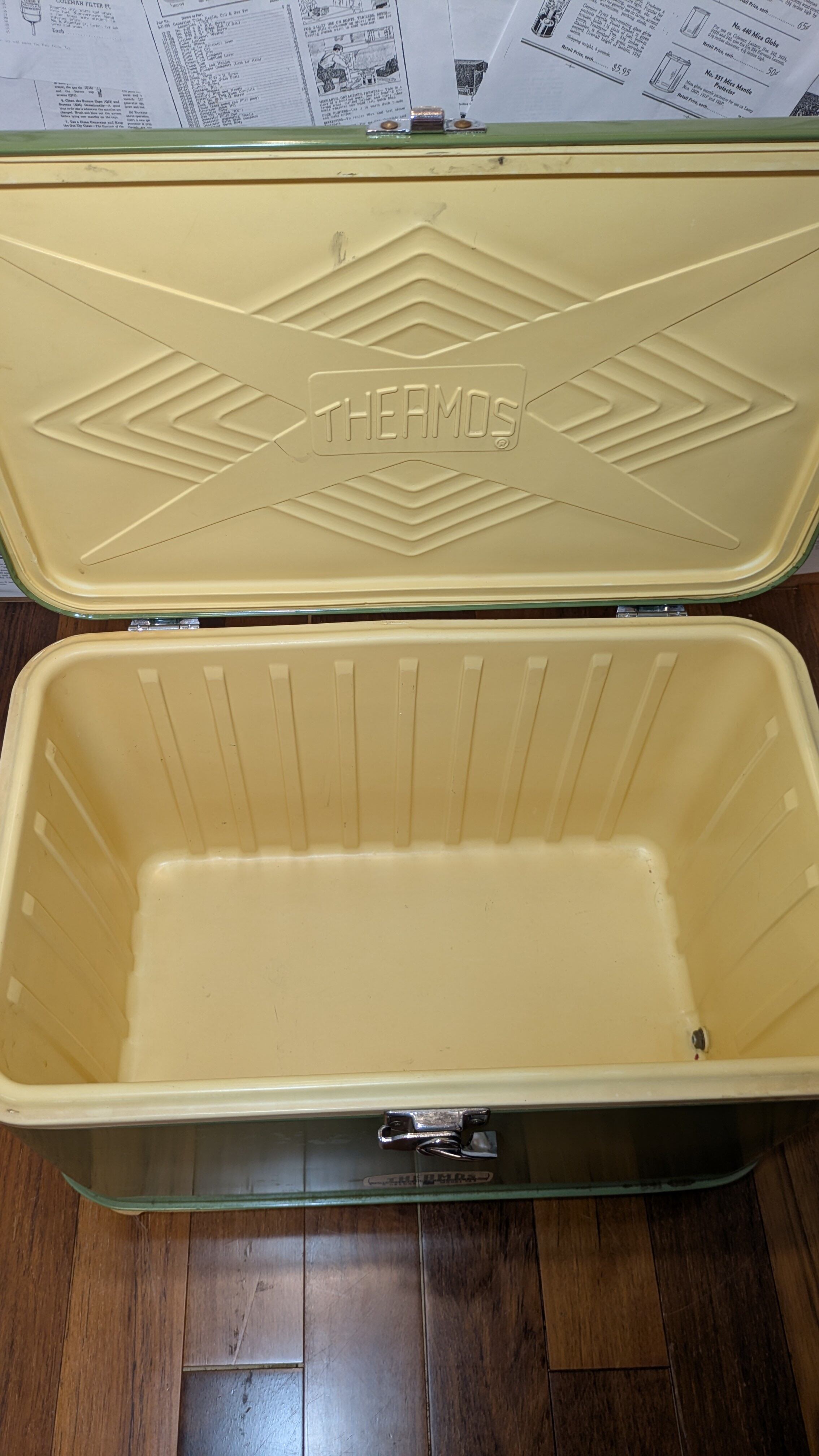 Vintage Thermos Cooler Box SteelBelt AvocadoGreen ビンテージ