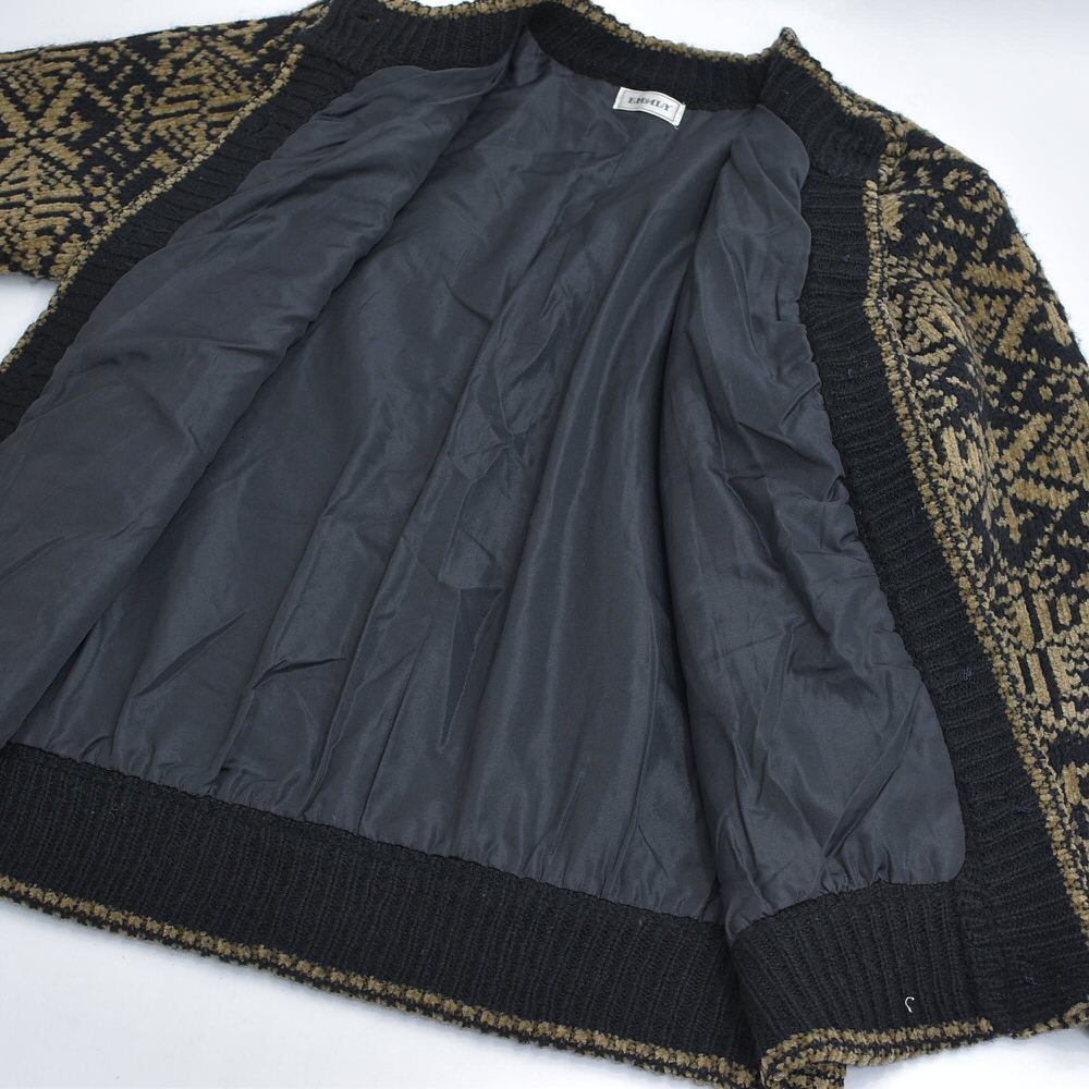 古着 ビンテージ 80s OLD GAP 太め 黒 ザックリ ニット セーター｜トップス
