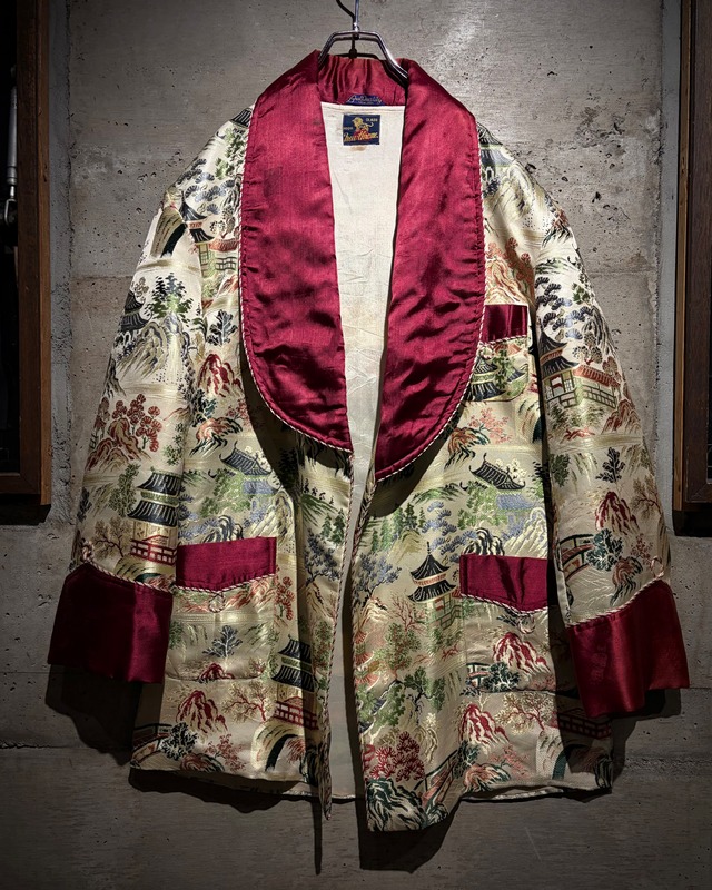 【Caka】40's〜50's Oriental Pattern Vintage Smoking Jacket