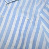double pocket stripe open collar shirt