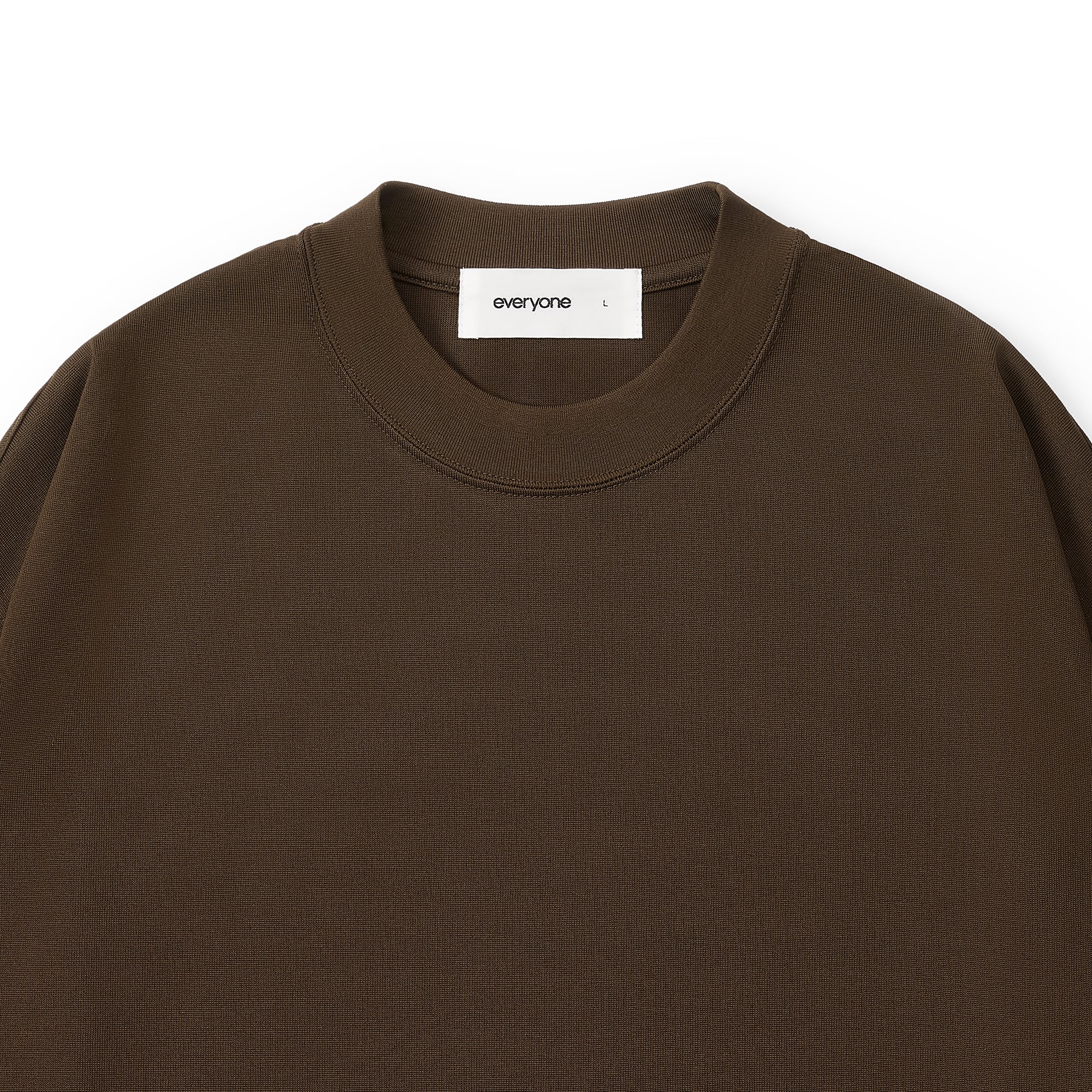 everyone luxury cotton long sleeve tee shirt (BROWN) | everyone