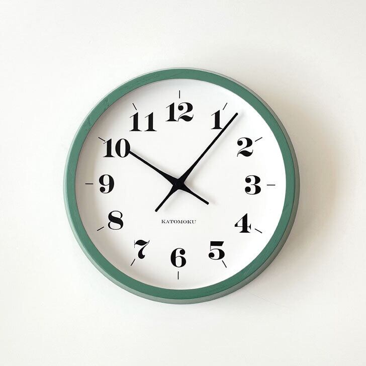 KATOMOKU muku clock 12 グリーン km-97GR | 加藤木工株式会社 online shop