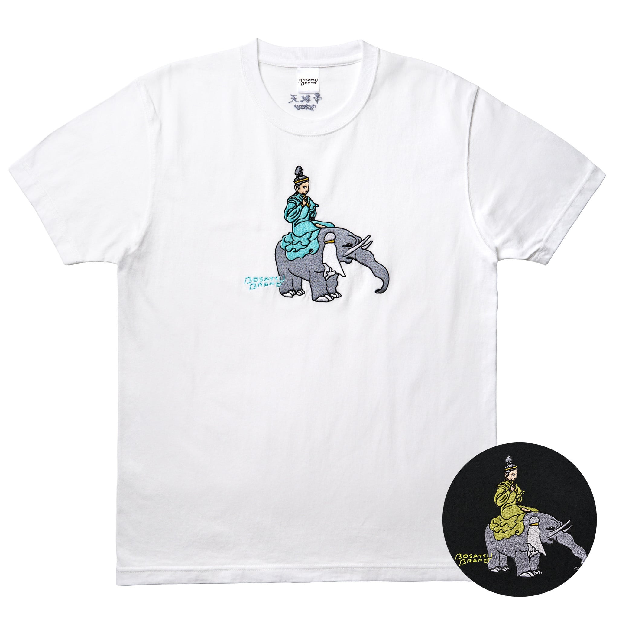 帝釈天 仏像 オーセンティックスーパーTシャツ (刺繍) 7.1oz ホワイト