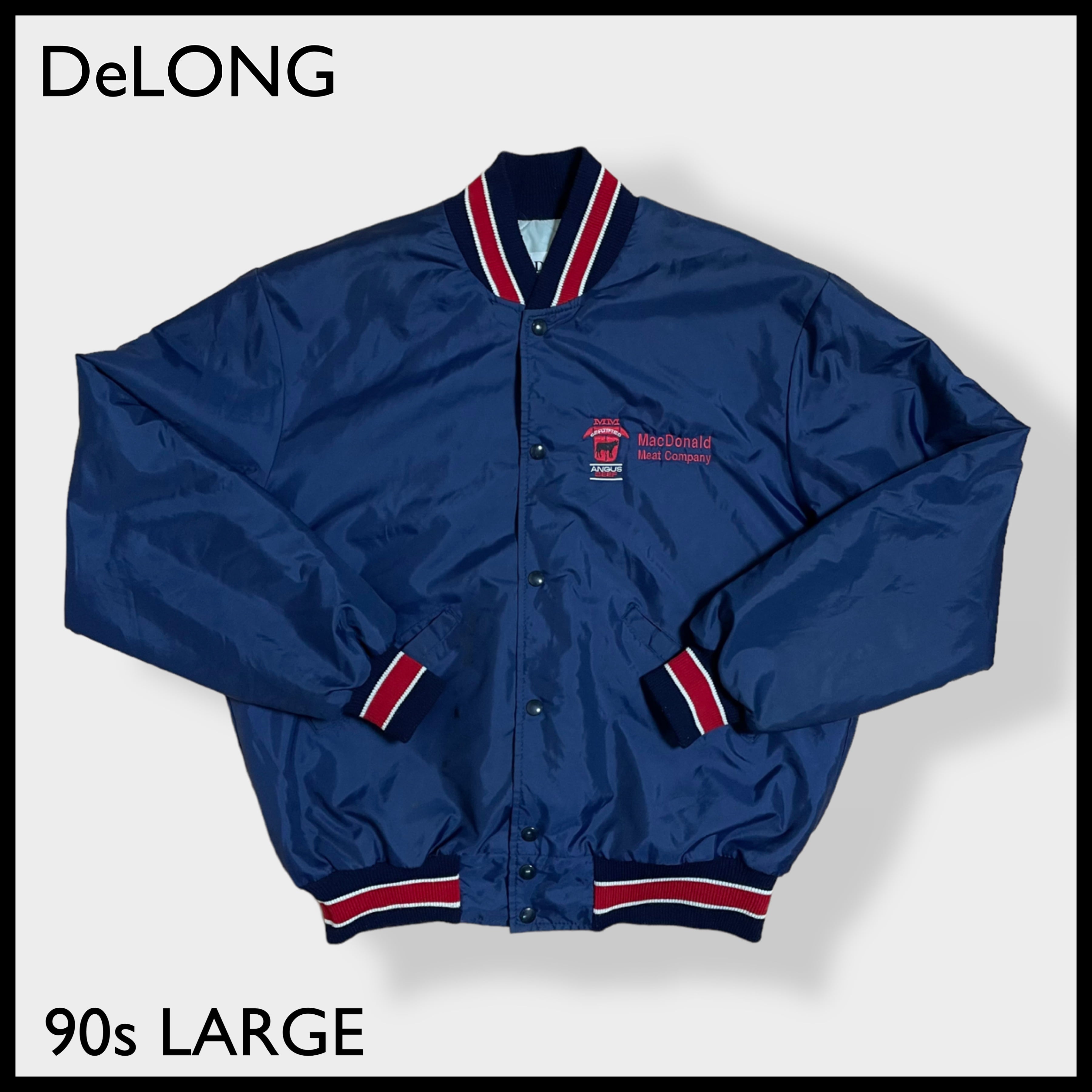 90s DeLONG/ナイロンプルオーバー/2XL/オレンジ/USA製/US