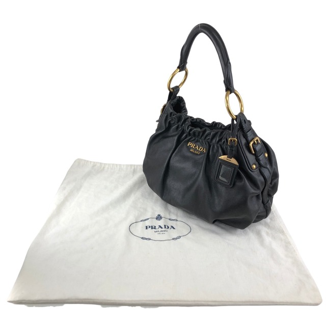 PRADA プラダ ショルダーバッグ ブラック ロゴ レザー ワンショルダー vintage ヴィンテージ オールド wyb28y