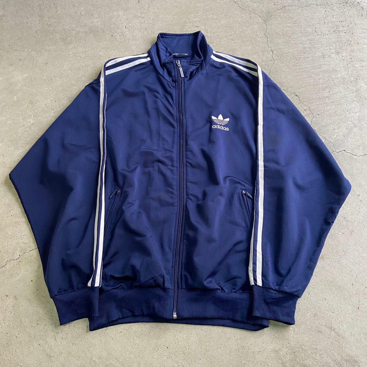 adidas トラックジャケット ブラック ホワイト トレフォイル 90s