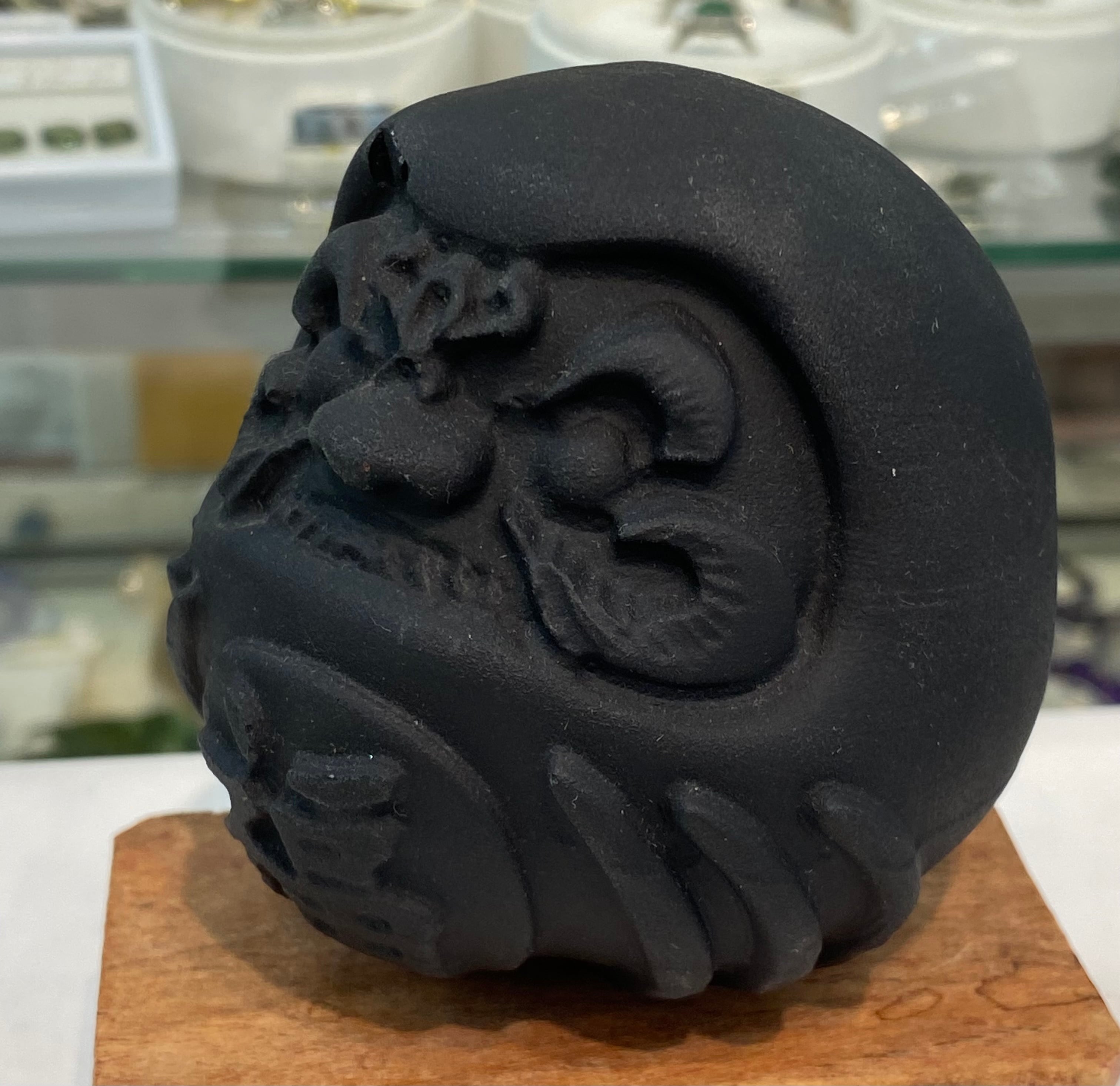 オブシディアン達磨 黒曜石ダルマ 達磨 風水 台座付き 商売繁盛 縁起物