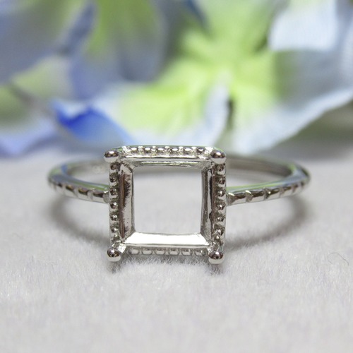 6㎜ スクエア ミルフレームライン S925 リング台 SV