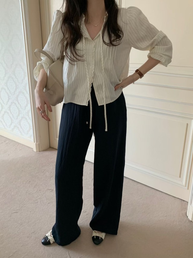 (予約) pretty young thing / Sealing stripe blouse 1color　