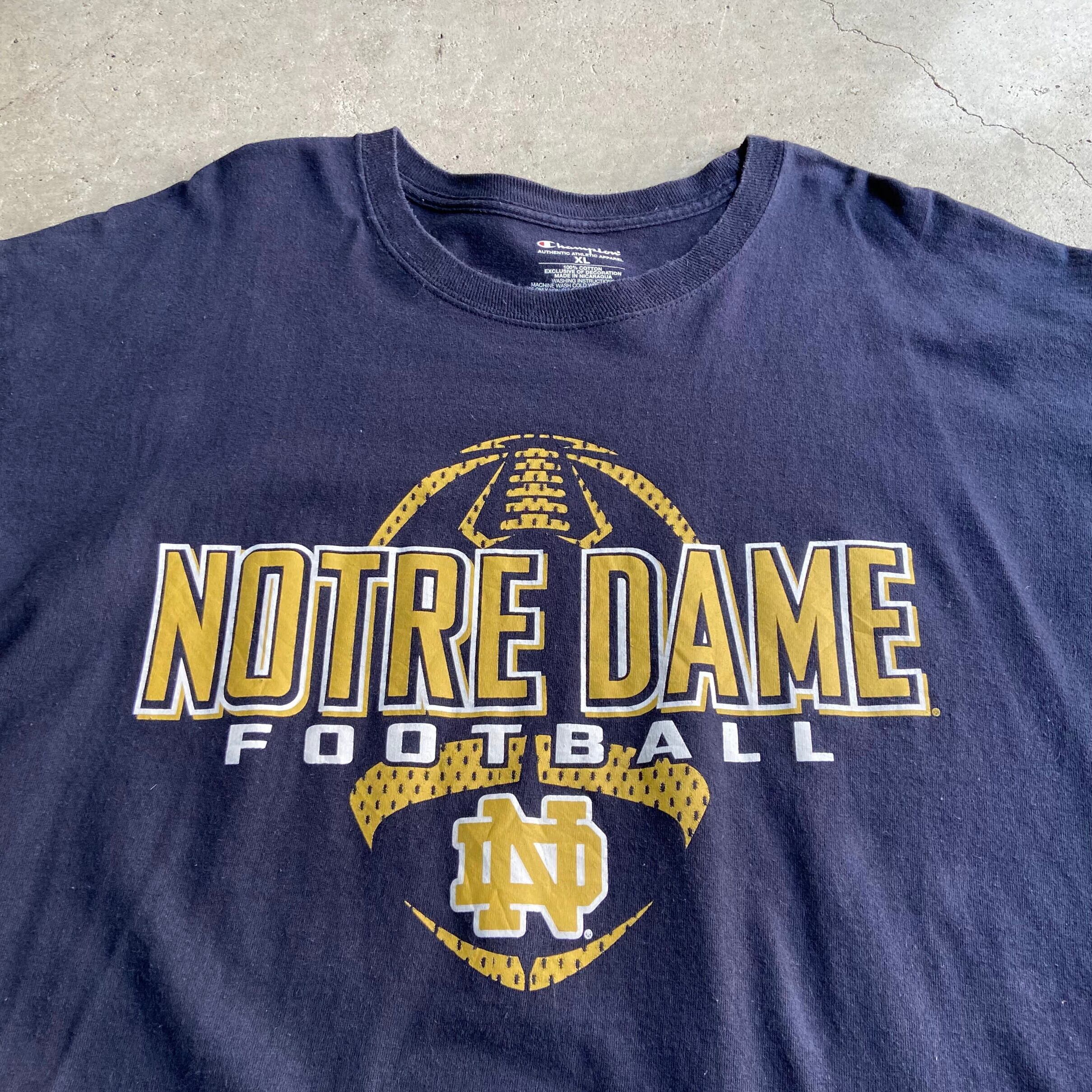 Champion チャンピオン Nortre Dame フットボール ノートルダム大学 カレッジチーム プリントTシャツ メンズXL 古着