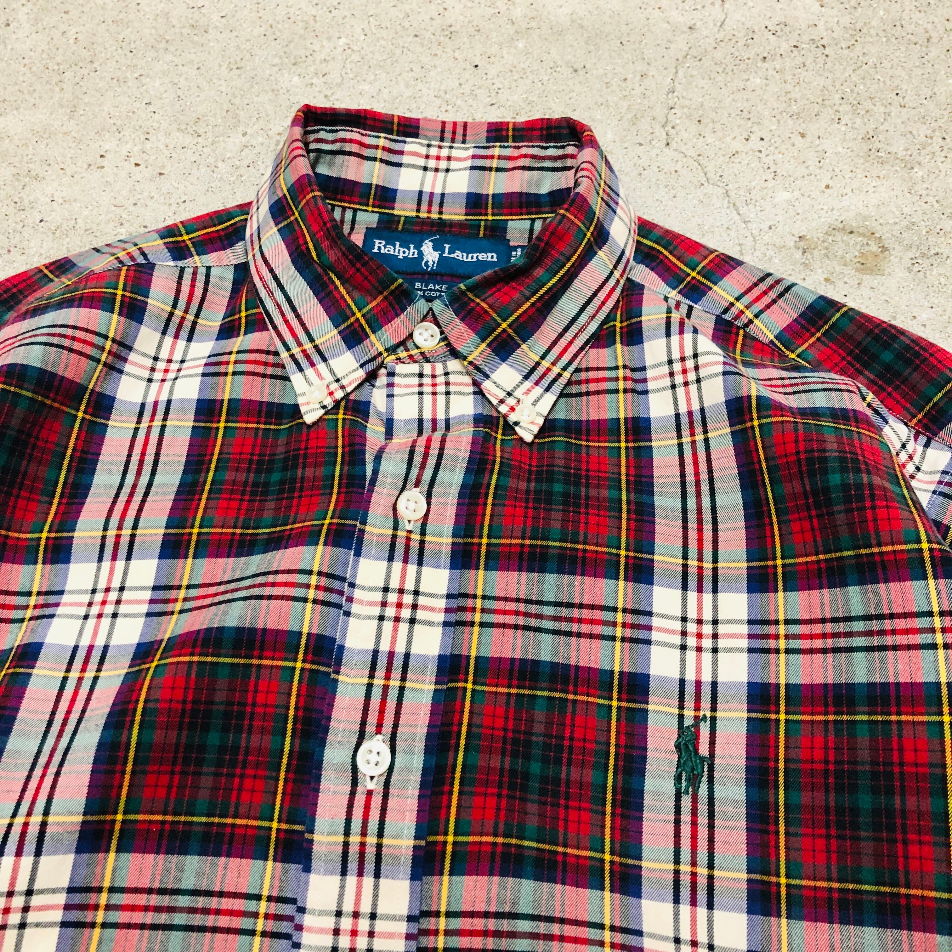 90～00 POLO RALPH LAUREN/Check BD L/S Shirt/BLAKE/M/香港製