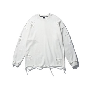 DAMAGE CUT LOOSE LONG T-SHIRT:ダメージカット ルーズ ロンT