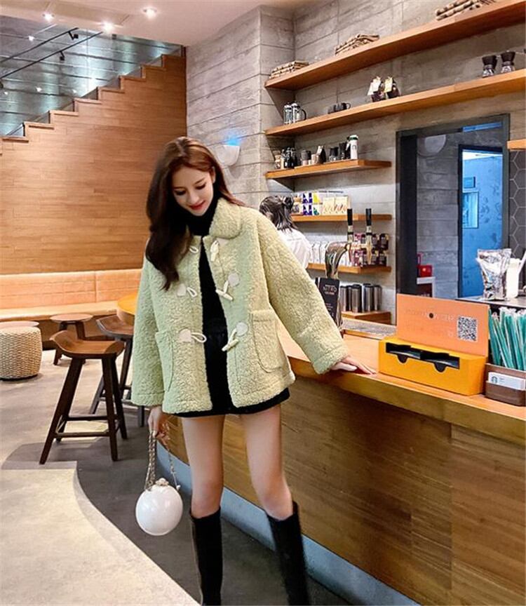 コーデに旬を取り入れる INSスタイル 短いスタイル 長袖 ダッフルコート 怠惰な風 大人気 コート