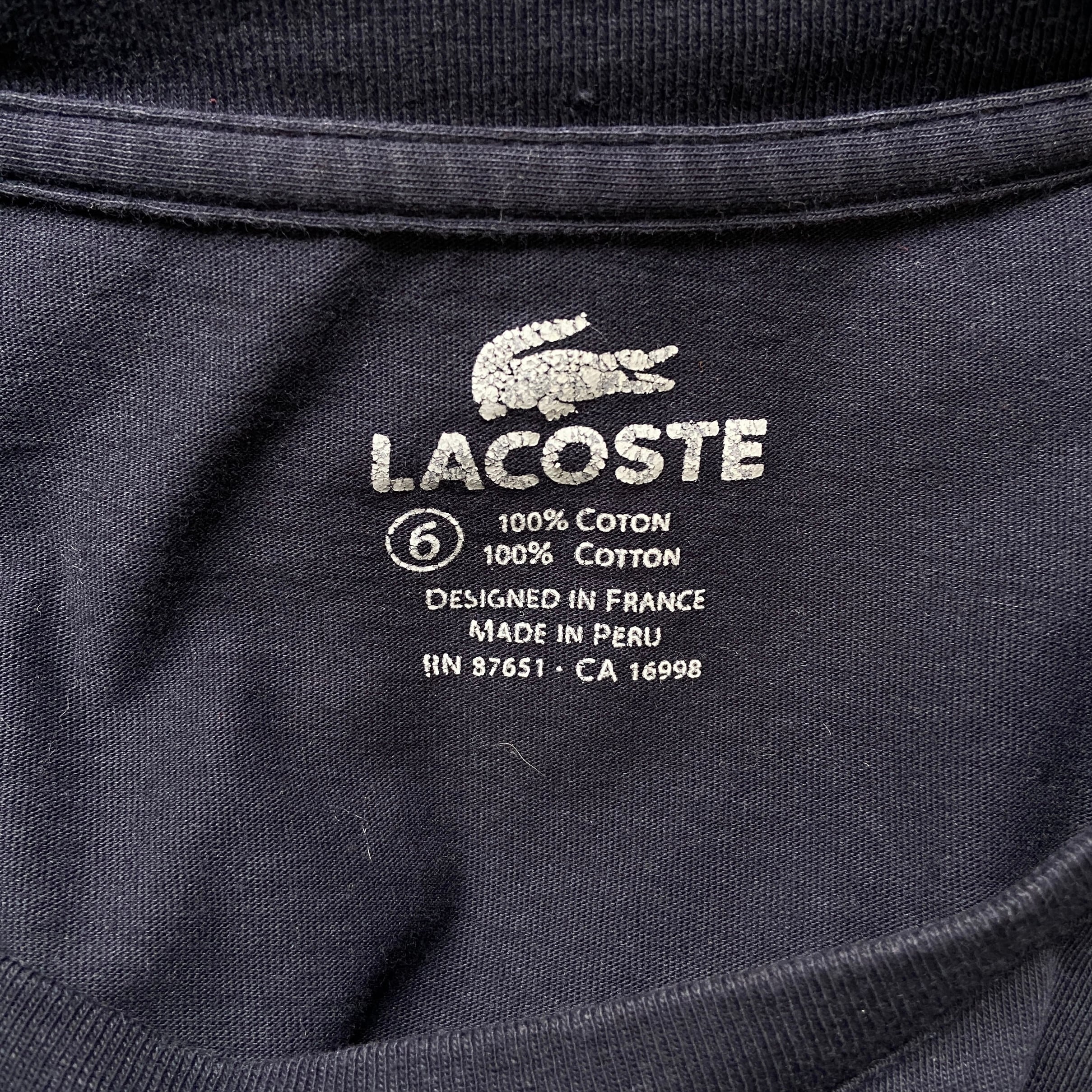 LACOSTE フレンチラコステ ワンポイントロゴ Tシャツ メンズL相当 古着 ネイビー 紺 フランス企画【Tシャツ】 | cave 古着屋【公式】 古着通販サイト