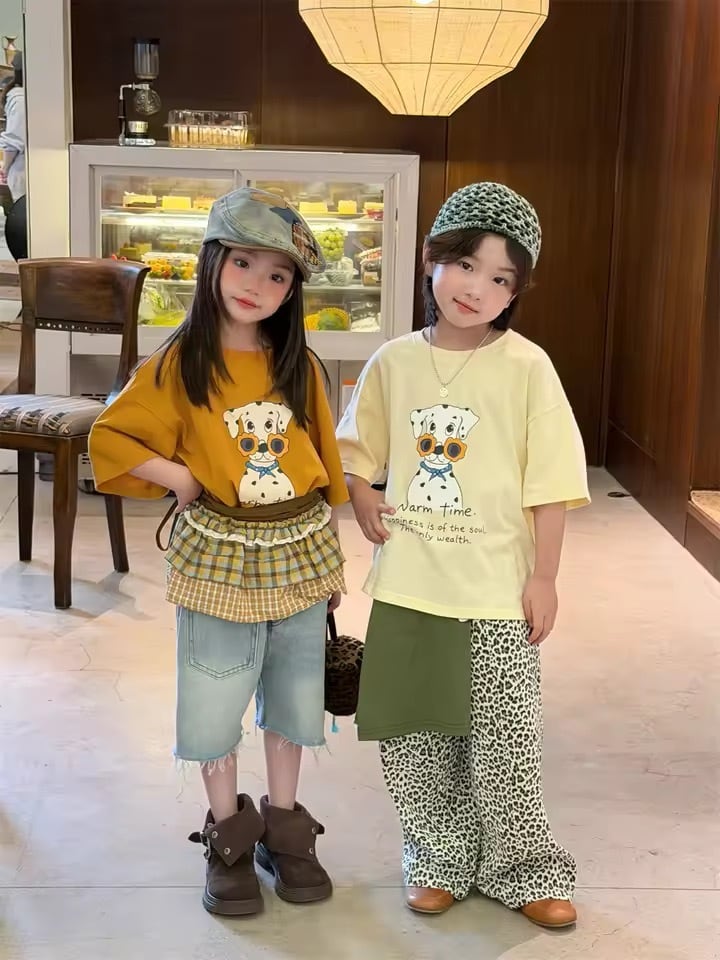 3color サングラスdogイラストTシャツ