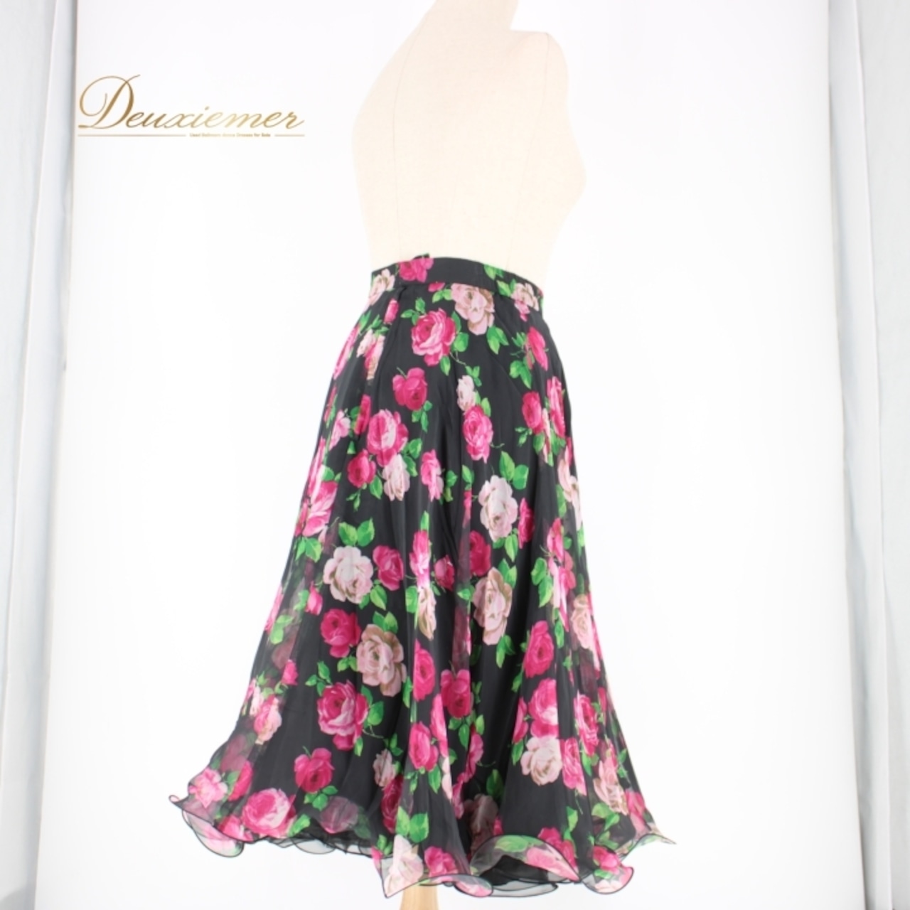 社交ダンス 衣装 スタンダード スカート レッスンウェア レディース SEKINE セキネ ピンク系 ブラック系 グリーン系 黒 緑 花柄 薔薇 フラワープリント ダンスウエア エレガント 軽量 女性用 おしゃれ お出かけ 夏用 フルスカート かわいい 可愛い 大人 上品 春夏 秋冬 カジュアル 体型カバー