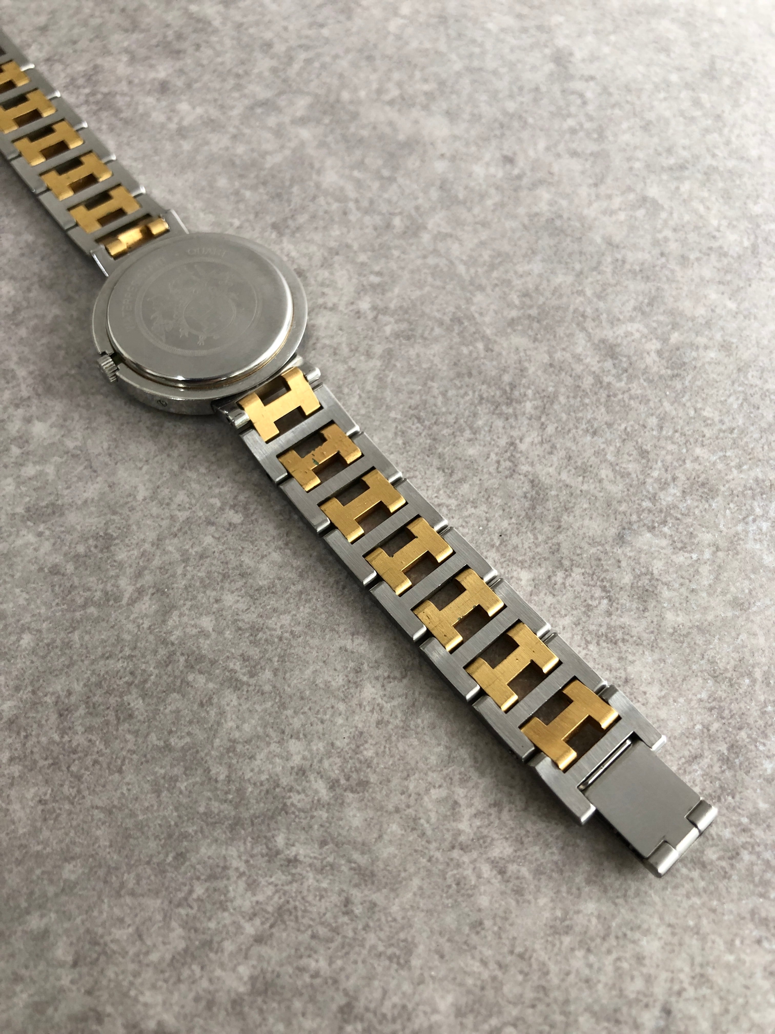 HERMES エルメス クリッパー 腕時計 ゴールド×シルバー ステンレス