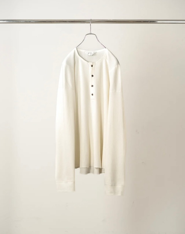 ANCELLM / C/CA HENLEY LS T-SHIRT (WHITE)