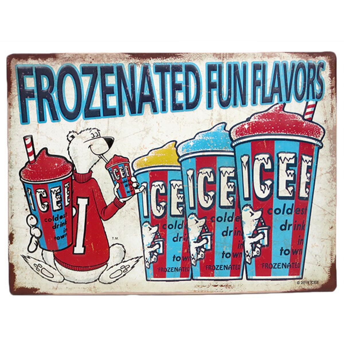 ICEE エンボスメタルサイン ・アイシー メタルサイン ブリキ ブリキ 