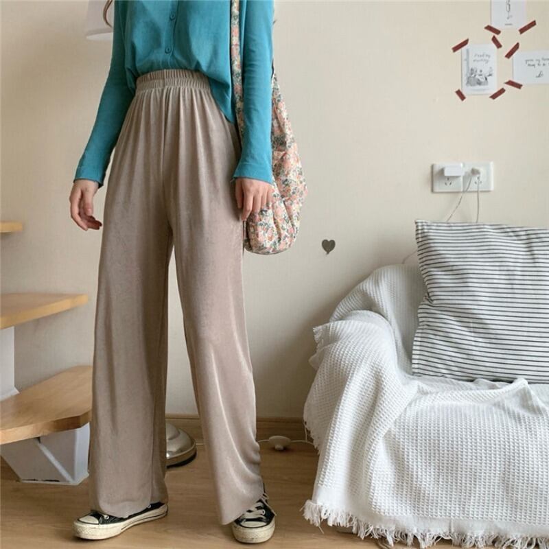 パンツ サマールーズレッドソリッド カラーハイウェストカジュアル 夏物 ソリッドカラー YY-ファッション36165231555