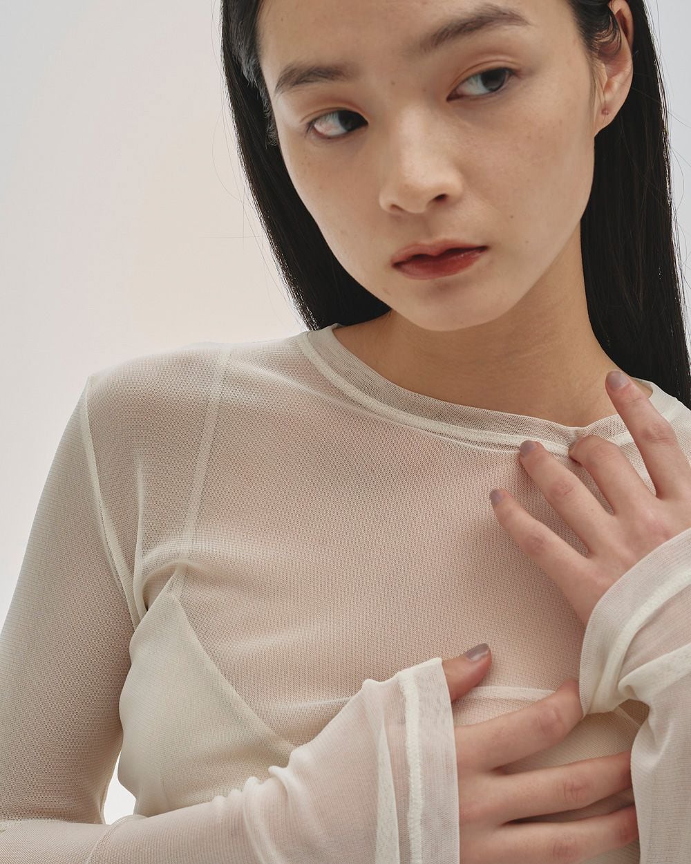 todayful Asymmetry Mesh Tops 12520611 | AMBIENT SHARE