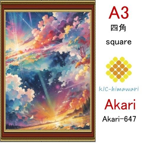 【国内製造】A3サイズ  四角ビーズ【akari-647】ダイヤモンドアート