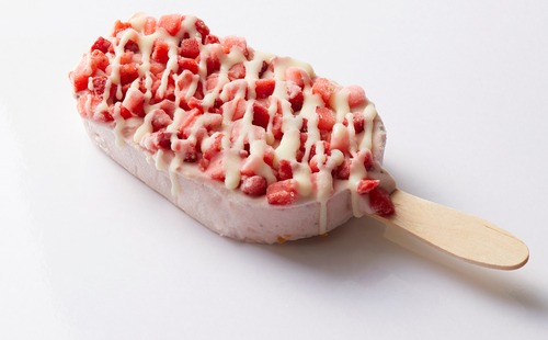 【業務用】 リッチ果実バー いちごミルク 90ml×32本入｜ 苺アイス×果肉ダイス×ホワイトチョコ トッピング （北海道・沖縄・離島配送不可）