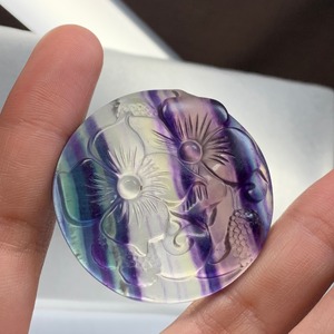 1.穴有☆フローライト花・ペンダントトップ