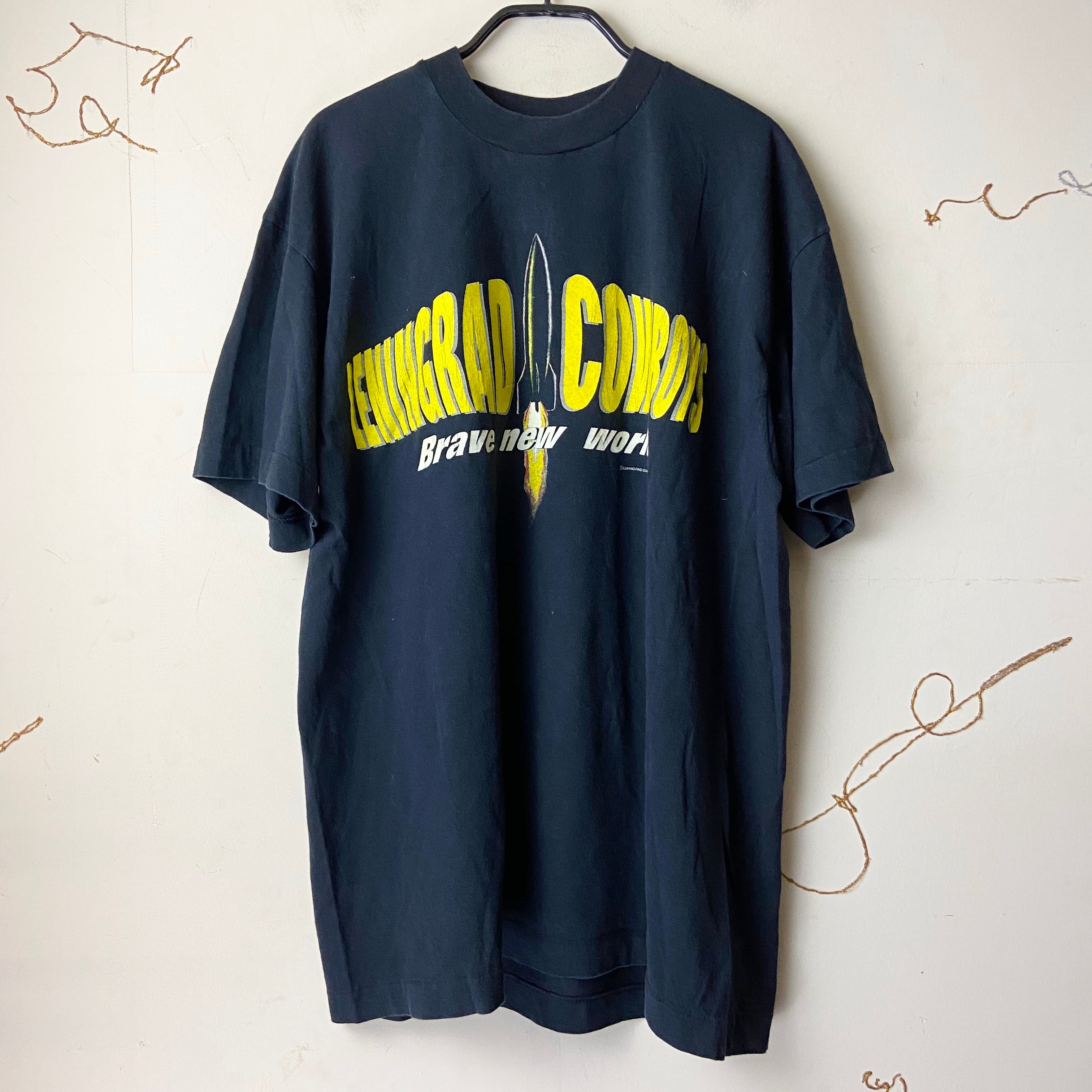 r*u様 激レア　ウエスタンシャツ　カウボーイ　ヴィンテージ ビンテージ　エルビ vintage 1990's LENINGRAD COWBOYS music tee ''brave new world