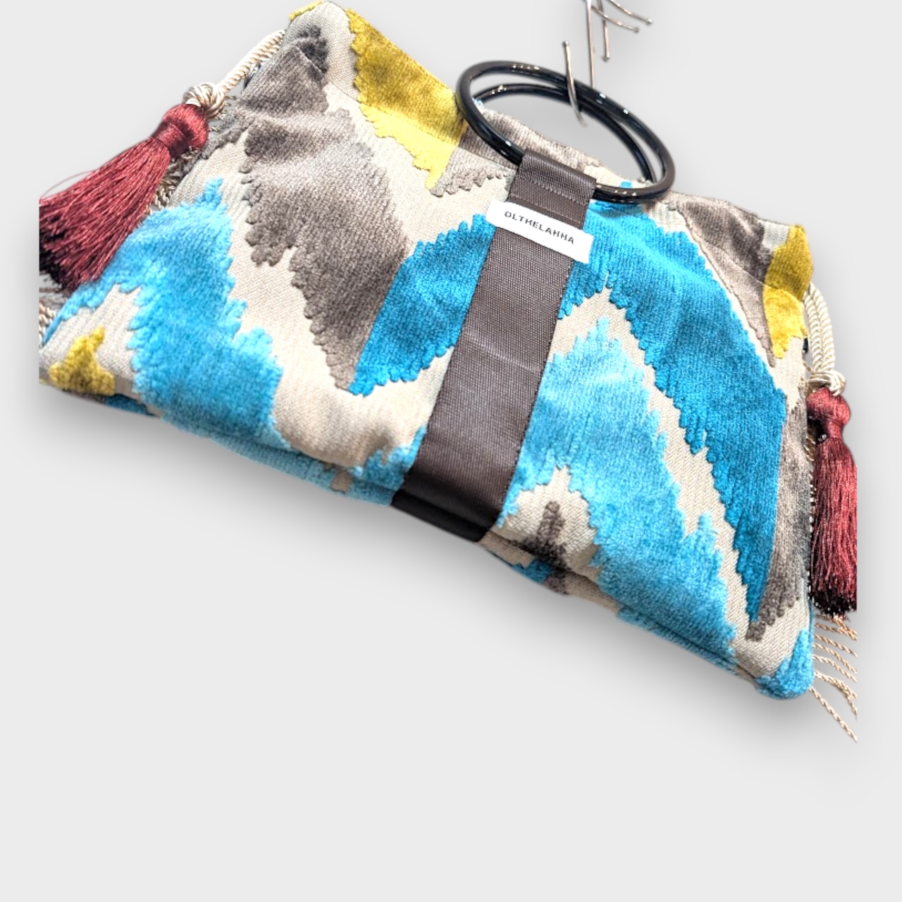 Velvet Art Ring Bag - Brown×lightBrown