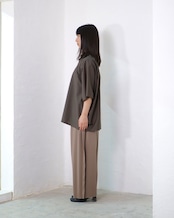 itochi - Wool & Kid mohair Tropical half sleeve shirt ：iridescent brown｜玉虫色トロピカル／キッドモヘア混／ションヘル織機