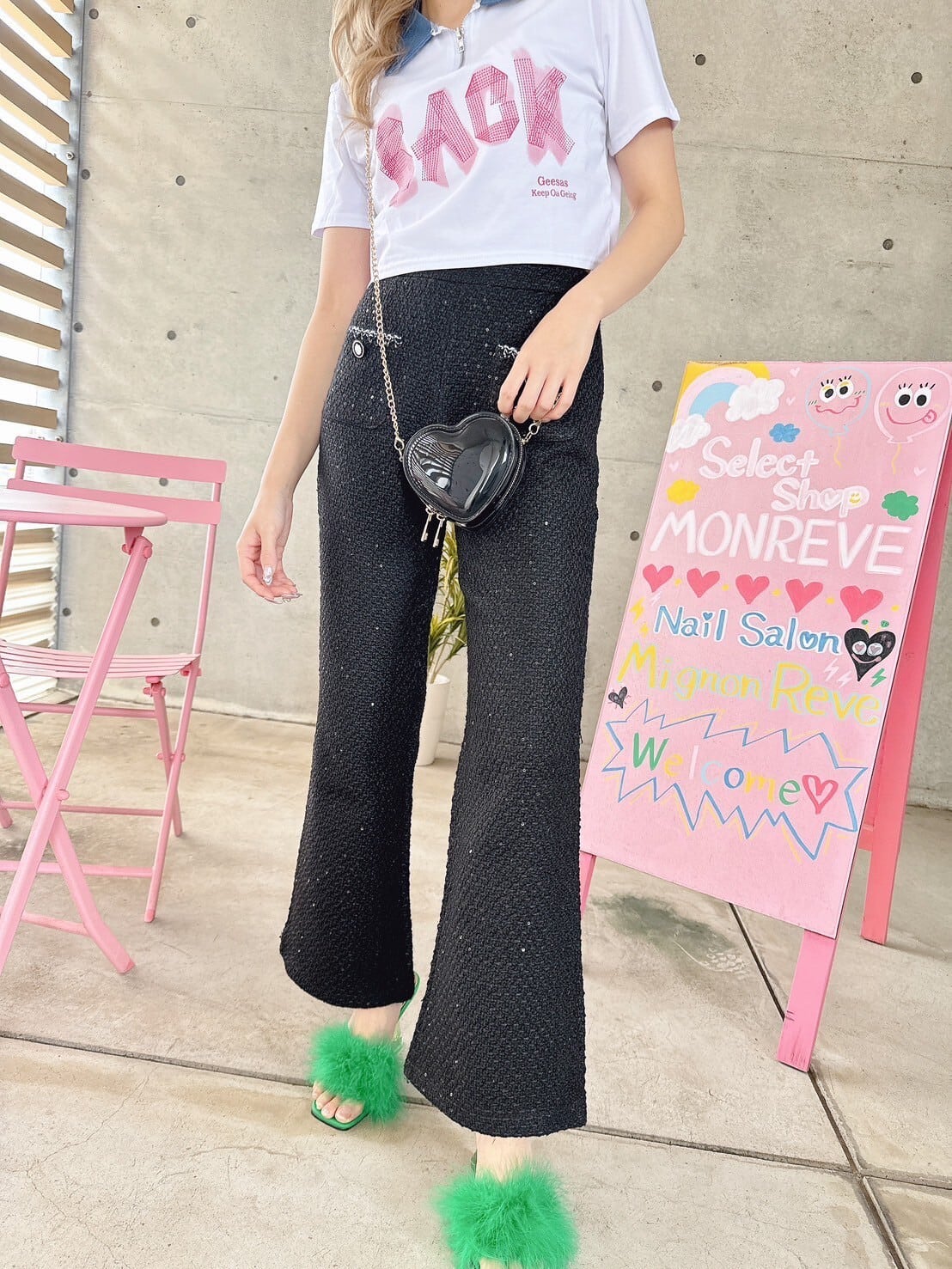 MASU スパンコール　フレアパンツ スパンコールフレアパンツ/韓国/レディースファッション/可愛い