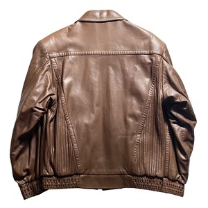 ZILLI pleats design leather drizzler jacket