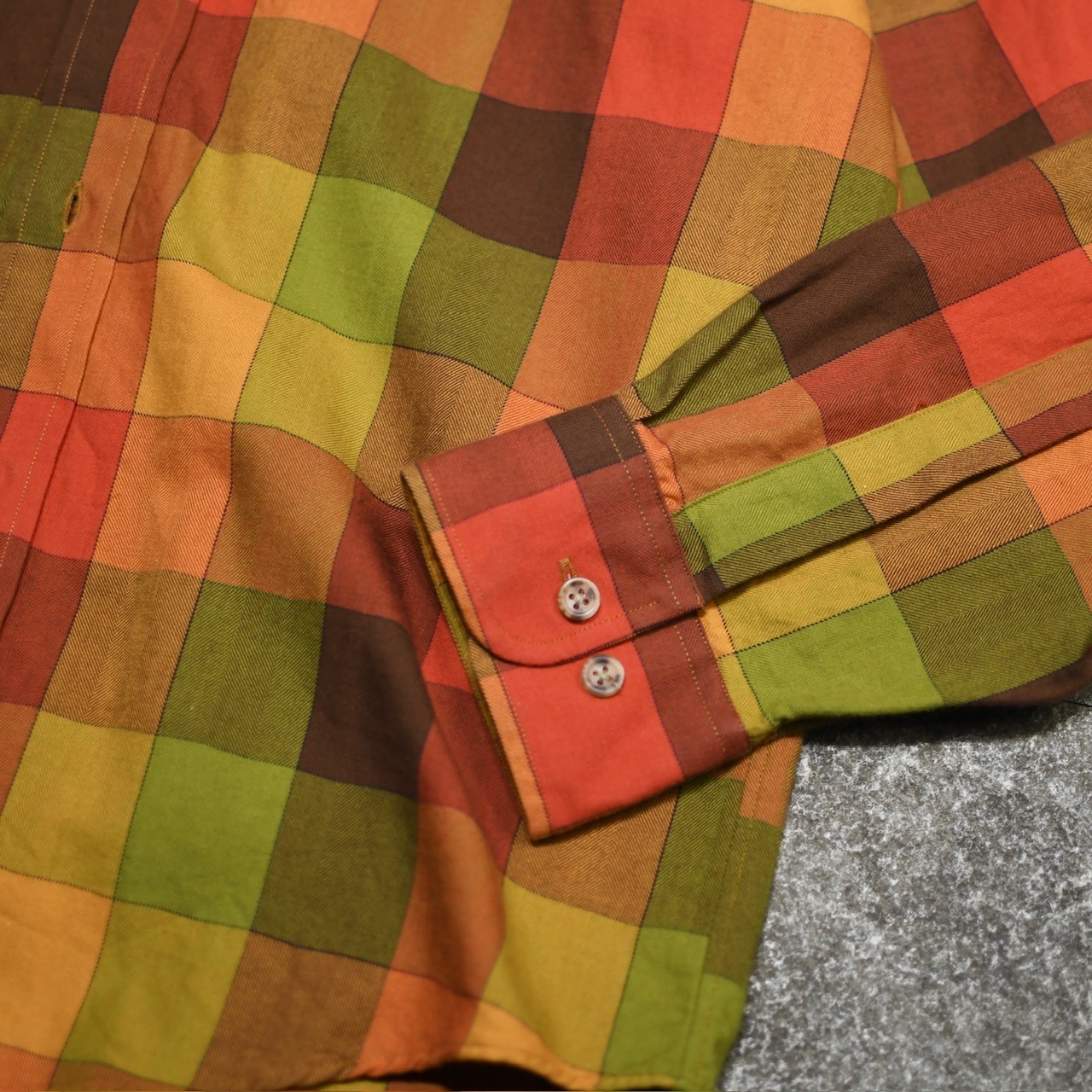 ORVIS block check button down shirt