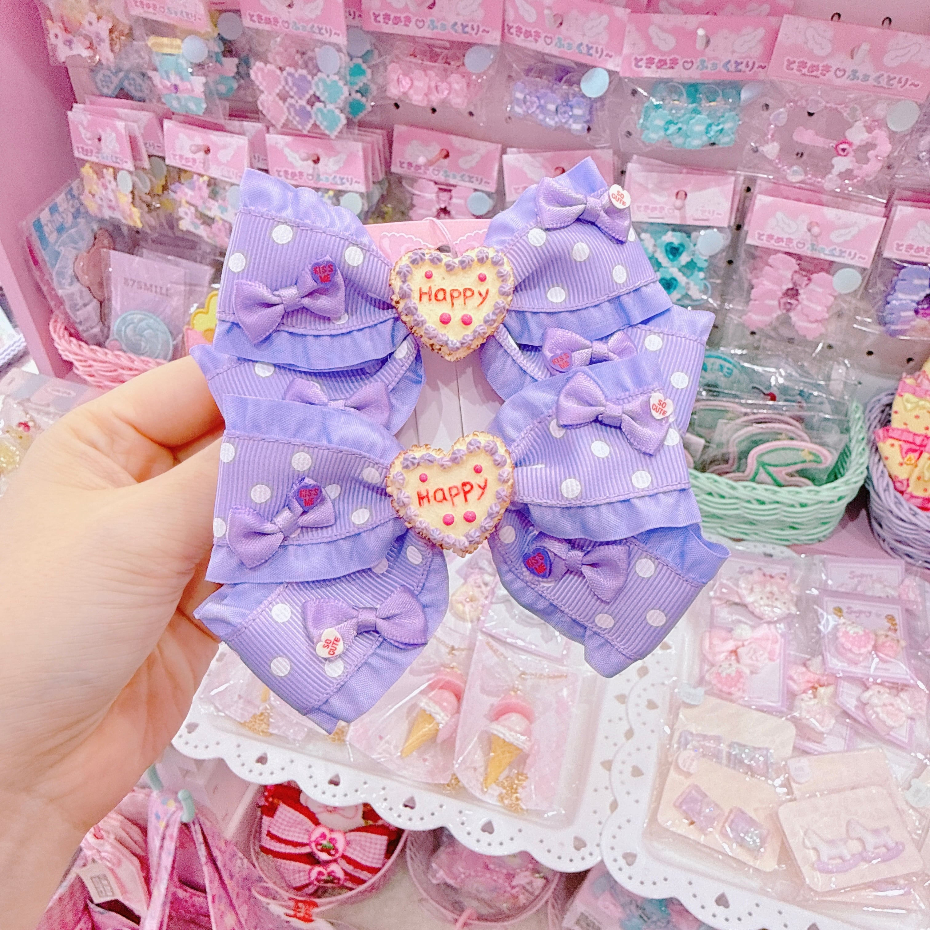 【J2】14-1ツインリボンヘアクリップ