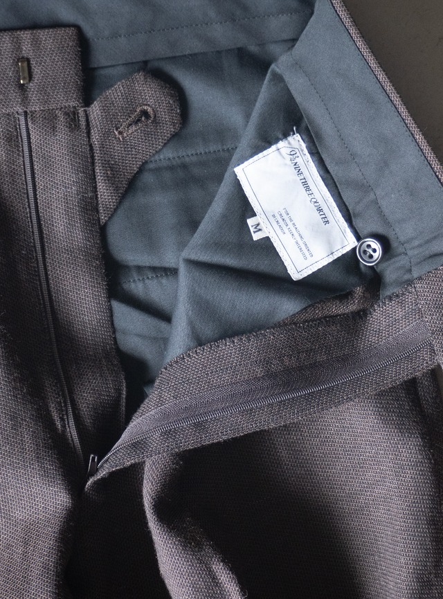"NINE THREE QUARTER" 1990s Wool linen trousers