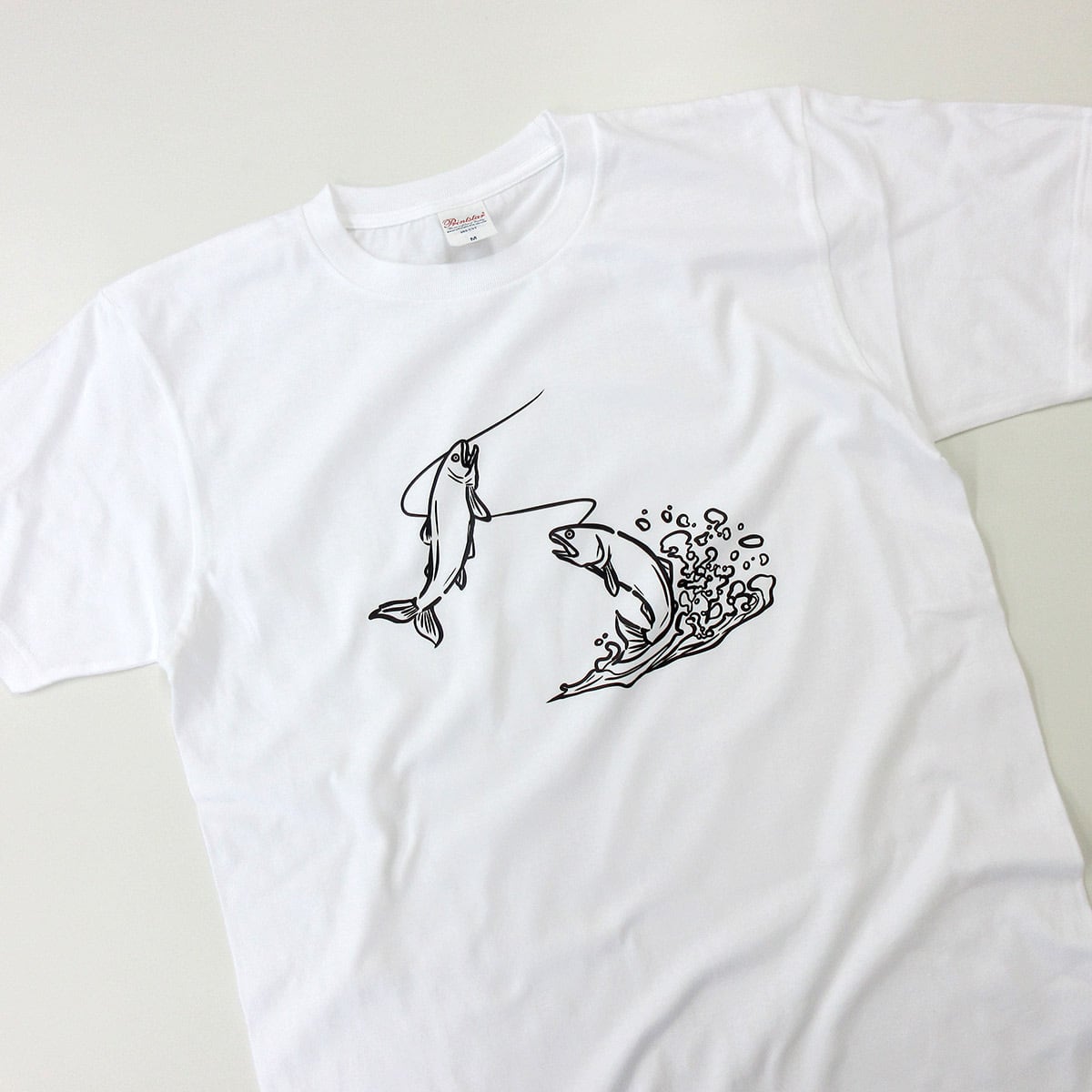 選べるデザイン 鮎 友釣り 線画 アユ Tシャツ rf23 半袖・長袖 渓流釣り フィッシング 釣り好き 釣り人 誕生日 父の日 敬老の日 ギフト プレゼント