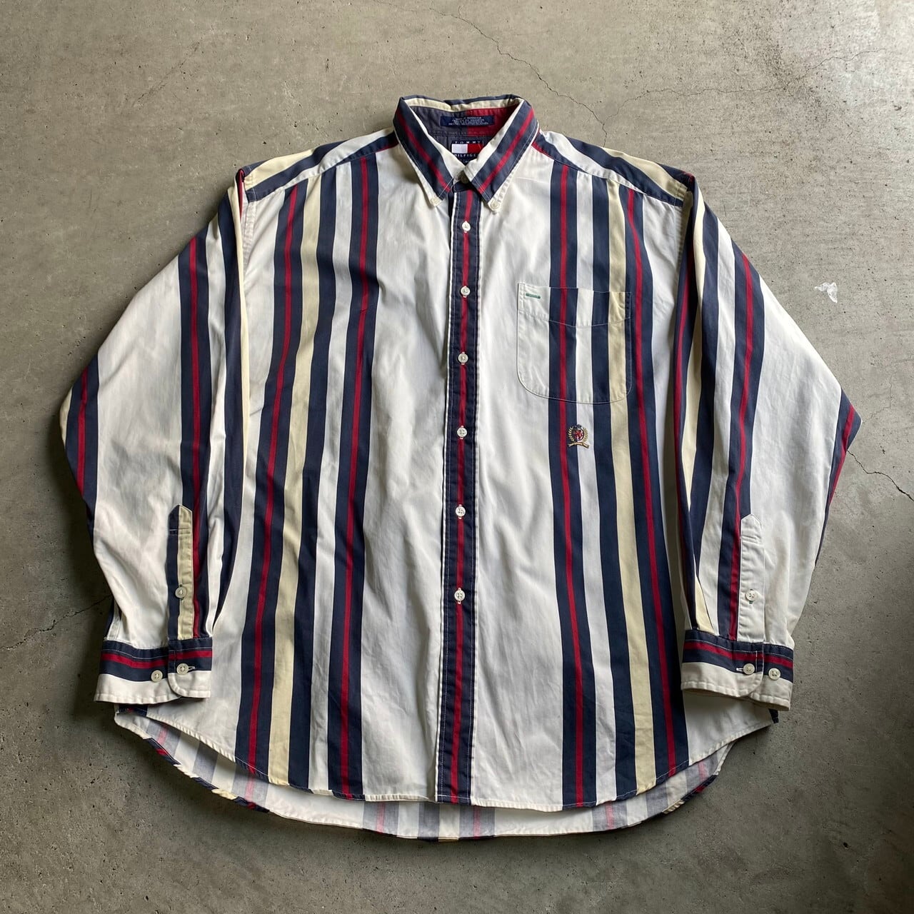 90年代 TOMMY HILFIGER トミーヒルフィガー 長袖 ボタンダウン ...