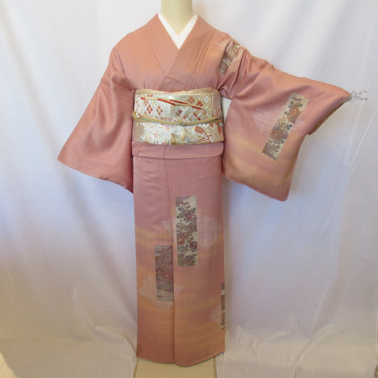 kimonolove【未使用品】付下げ着物\u0026名古屋帯 2点セット 几帳 kimono A-1362