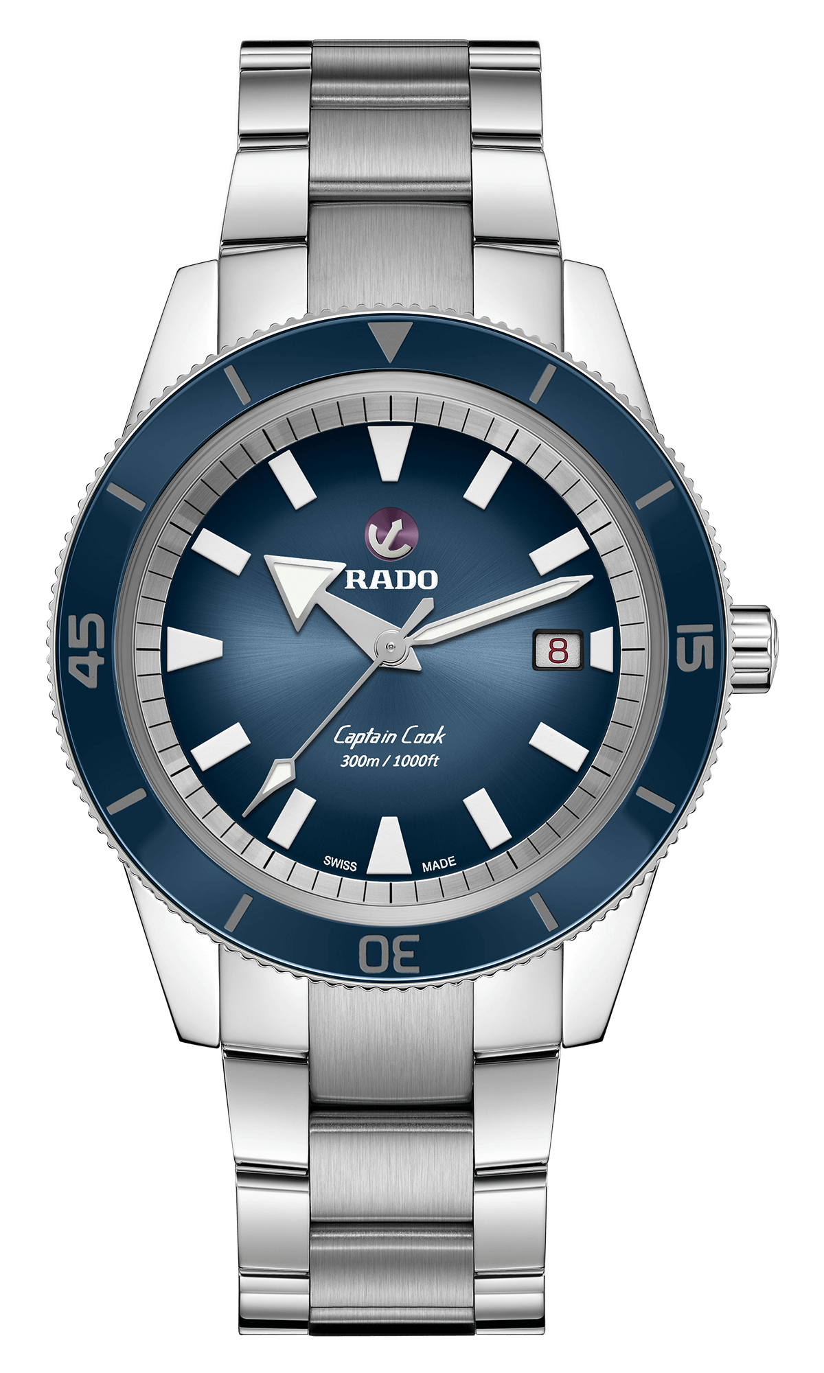 【RADO ラドー】Captain Cook Automatic キャプテンクック ブレスレット（ブルー）／国内正規品 腕時計